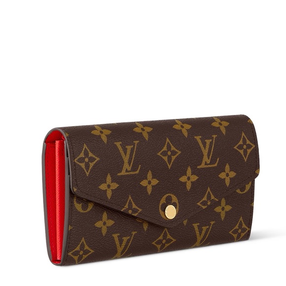 Authentic LOUIS VUITTON Monogram Sarah Jeanne Wallet in Poppy Red M62236 - Picture 3 of 14